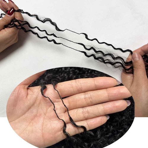 Kinky Curly Crochet Human Hair Extensions Pre-Separated Crochet Hair Multi-Textured Kinky Curly Reusable Micro Twists 16inch 120g (Usually 240g Full Head) Natural Black
