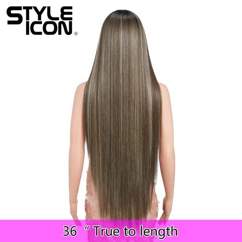 Style Icon 36” Super Long 13x4 Lace Wig Easy-360 Lace Frontal Wigs Free Part Lace Front Wigs with Baby Hair (36“, NTSN4/UN9/12R)