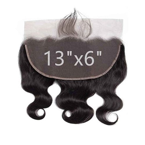 Lace Frontal Closure Body Wave 13x6 Ear to Ear HD Lace Frontal Closure Virgin Human Hair Pre Plucked with Baby Hair 150% Density Natural Black Color 18 Inch