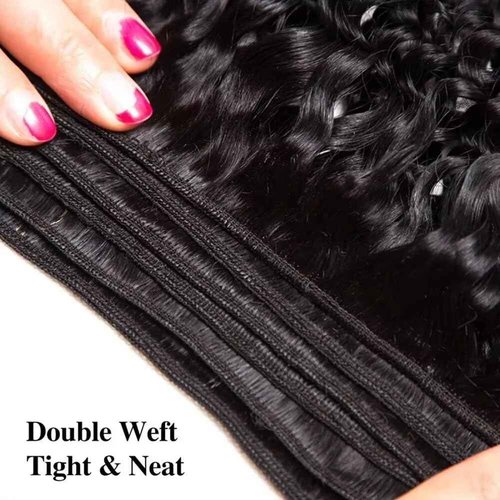 Yavida Water Wave Human Hair Bundles Wet and Wavy Bundles Human Hair Brazilian Unprocessed Remy Hair Water Wave Weave Extensions 14 16 18 Inch Natural Black
