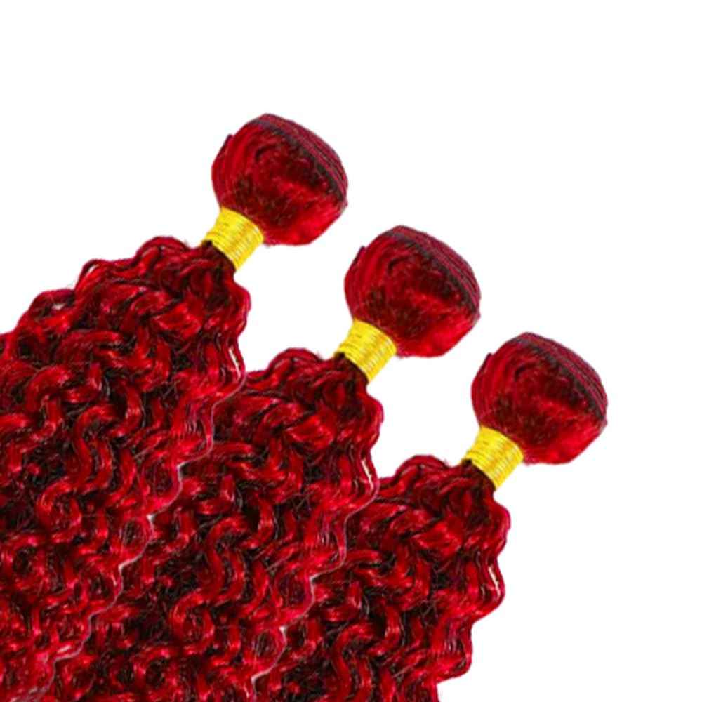 32 32 32 Inch Red Human Hair Bundles Burgundy Kinky Curly Bundles 8A Brazilian Virgin Remy Same Length 3 Bundles Red Kinky Curly Hair Weave