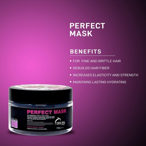 TRUSS Perfect Hair Mask with Collagen, Keratin & Hyaluronic Acid, Deep Conditioning Treatment Bundle with Shampoo - For All Hair Types, Anti-Age