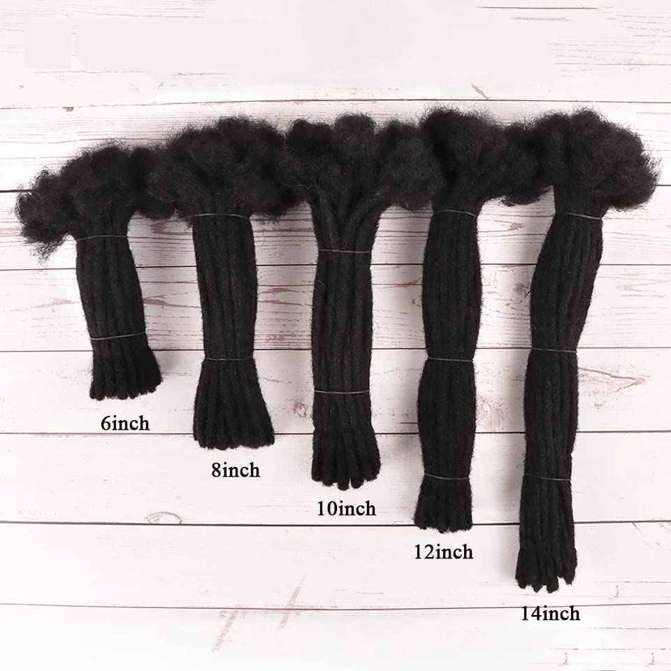 30 Strands Loc Extensions Human Hair for Women/Men Can Be Dyed Bleached Curled Full Handmade Permanent Dreadlock Extensions 0.6cm Width 10 inch