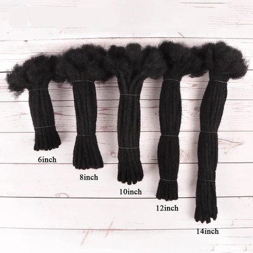 6 inch 60 Strands Loc Extensions Real Human Hair for Women/Men Can Be Dyed Bleached Curled 100% Full Handmade Permanent Dreadlock Extensions 0.6cm Width