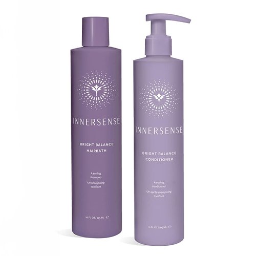 Innersense Organic Beauty - Natural Bright + Balanced Purple Toning Shampoo + Conditioner Value Duo | Non-Toxic, Cruelty-Free, Vegan Haircare (10 fl oz | 295 ml)
