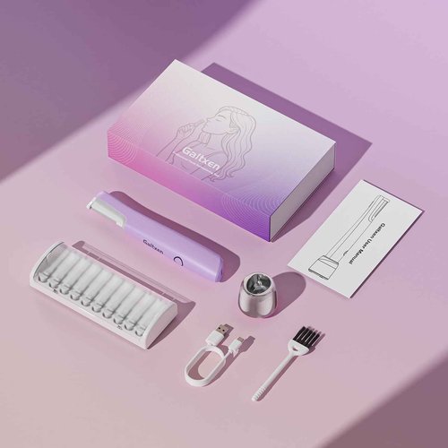 Sonic Dermaplaning Tool for Women, Rechargeable Face Dermaplane Razor Sonic Edge Technology for Facial Hair, Exfoliating and Peach Fuzz, 10 Refill Blades Purple