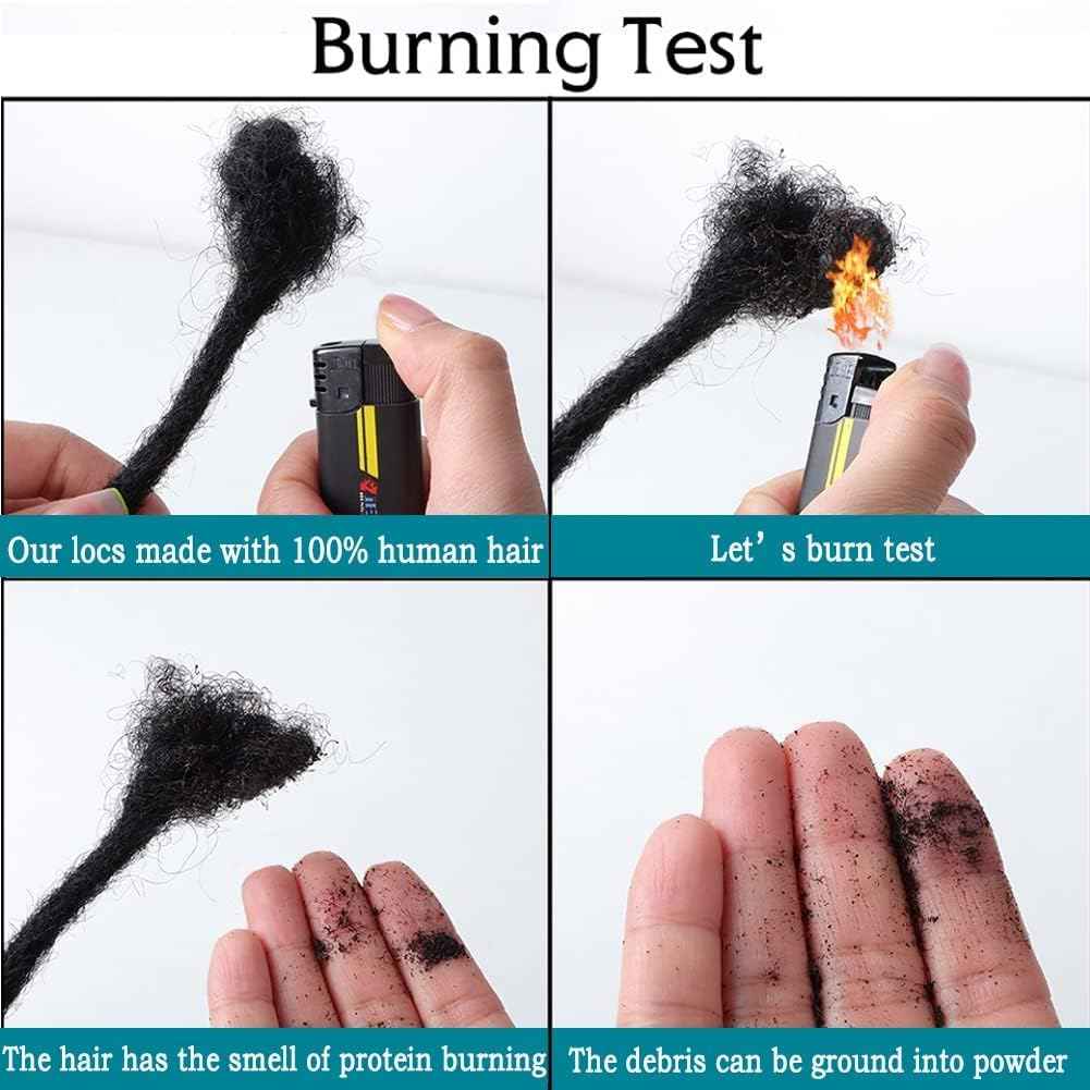 0.4cm Width Dreadlock Extensions 10 Inch 30 Strands 100% Permanent Human Hair Loc Extension with Curly Ends Natural Black Curly Locs Human Hair Can Be Dyed Bleached Curled And Twisted