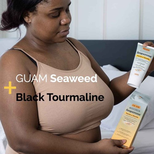 Guam Anti-cellulite Cream for Belly, Hot Skin Tightening Cream for Stomach with Black Tourmaline, Natural Cellulite Remover and Tummy Tightening Cream, 150 ML