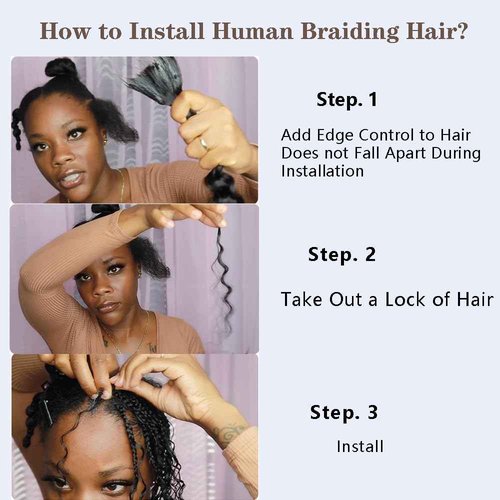 Human Braiding Hair for Boho Braids 22Inch Deep Wave Bulk Human Hair No Weft 90g (2Bundles-1Pack)10A Brazilian Virgin Curly Hair Extension Wet and Wavy Micro Human hair Braiding Hair