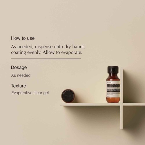 Aesop Resurrection Rinse-Free Hand Wash | Alcohol-Based Gel with Purifying and Hydrating Properties | Travel Size 1.7 oz (Pack of 3)