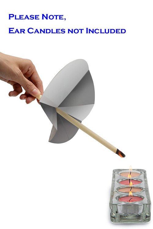 6 Ear Candling Treatment Towels with 20 pcs Ear Candling Protective Discs, Gray and White. Please Note, Ear Candles not Included