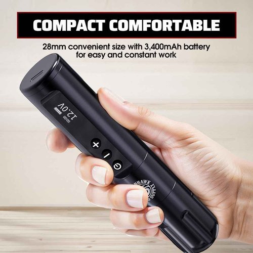 Dragonhawk Tattoo Gun Kit Cordless L1 Tattoo Pen Machine Pro Complete Tattoo Kit Black Inks Brushless Motor 3400mAh Battery Supply for Beginner