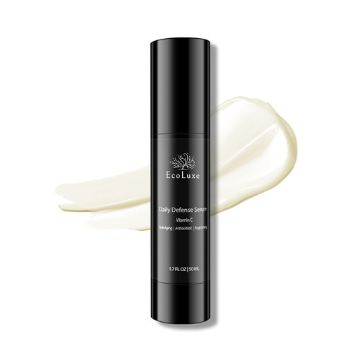 EcoLuxe Vitamin C Face Serum – Daily Defense Brightening & Antioxidant Complex for Anti-Aging, Dark Spots & Smooth, Radiant Skin