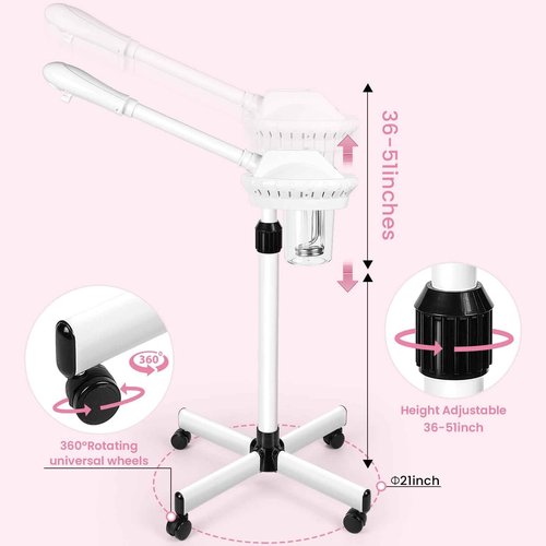 Retain time Facial Steamer Clean Skin Firming Pores and Height-Adjustable with timed Cycles Moisturizing Suitable for a Beauty, Spa, at Home