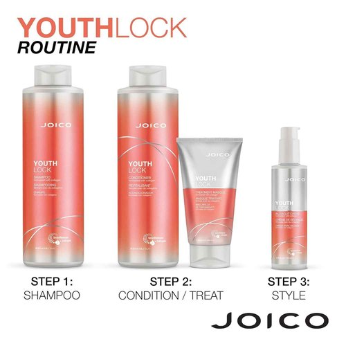 YouthLock Shampoo & Conditioner Set Formulated with Collagen | Youthful Body & Bounce | Reduce Breakage & Frizz | Free of SLS/SLES Sulfates | 33.8 Fl Oz (Pack of 2)