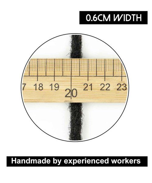 Cypsin 10inch 60 Strands 100% Human Hair Loc Extensions, 0.6cm Width Full Handmade Dreadlock Extensions Human Hair for Men Women Kids, Permanent Dread Extensions Can Be Dyed Bleached Curled(Natural Black)