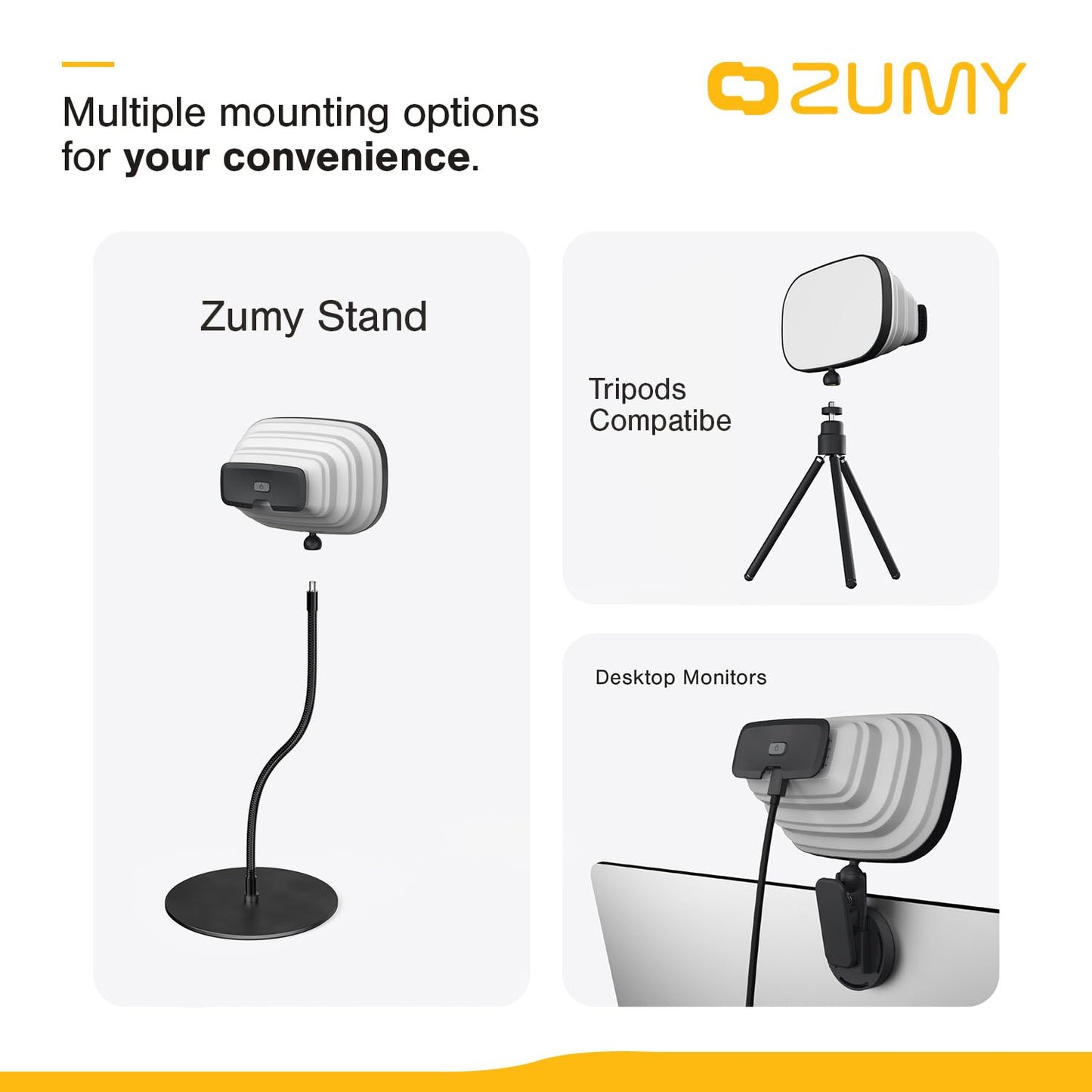 Zumy Softbox Video Conference Lighting for Video Recording - Portable USB LED Video Light, 4 Soft Light Levels, Laptop & Computer Video Lighting, Camera Webcam Streaming Selfie Light for Zoom Meetings
