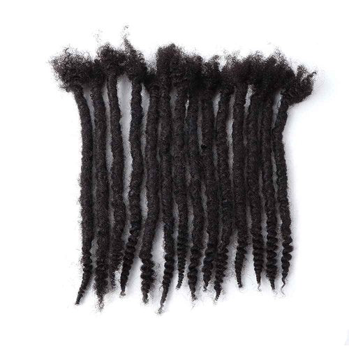 Orientdreads Textured Loc Extensions Human Hair, 100% Real Human Hair Dreadlock Extensions Handmade Permanent loc Extensions (#Natural Black - 0.8cm, 12 Inch 40 Strands)
