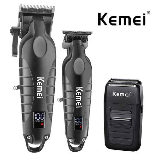 KEMEI Professional Cordless Hair Clippers, Hair Trimmer, Electric Beard Shaver Set for Men, Electric Barber Clipper Beard Trimmer, Rechargeable Fade Clipper Haircutting Kit, KM-2290, KM-2293, KM-1102