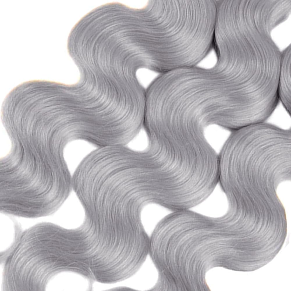 Grey Human Hair Bundles Gray Body Wave Bundle Silver Human Hair 3 Bundles 20 22 24 inch Brazilian Remy Gray Bundle 300g
