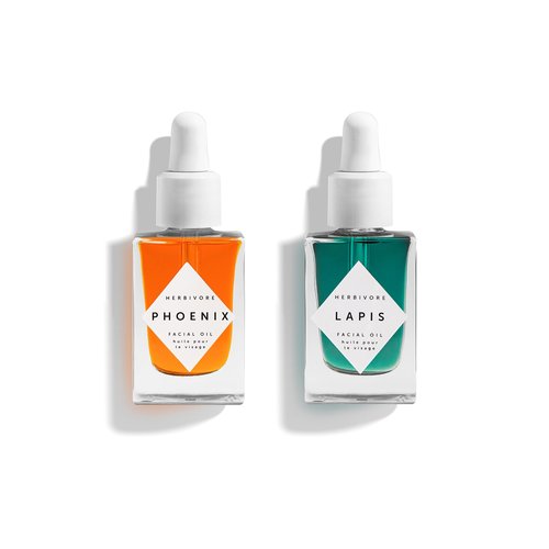 HERBIVORE Hydrating + Balancing Facial Oil Regimen | Skin Care Bundle Including Lapis and Phoenix