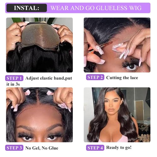 IDHERE 24 Inch 8x5 HD Lace Closure Wigs Human Hair Wear and Go Glueless Human Hair Pre Plucked Pre Cut 180% Density Body Wave Lace Front Wigs Human Hair for Women