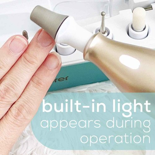 Beurer MP84 Professional Manicure & Pedicure Nail Drill Kit, 14-Piece Cordless Electric Nail File with 10 Attachments, LED Light, Adjustable Speed, Charging Storage Case