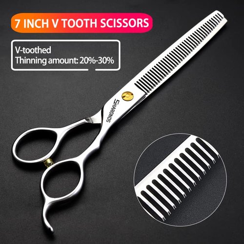 Professional Barber Hair Cutting Scissors/Shears (7-Inches) Stainless Steel Hairdressing Scissors (7 inch-3pc)