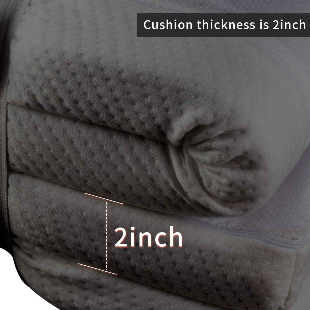 Grey Lash Bed Memory Foam Massage Table Topper, 73x29x2 inch, Removable Cover, Non-Slip, Elastic Bands