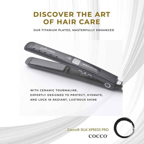 COCCO® Silk Xpress PRO Ceramic 1" Flat Iron - Advanced Titanium Plates with Nano Ceramic & Tourmaline, Patented Nano Technology for Professional Hair Straightening & Styling