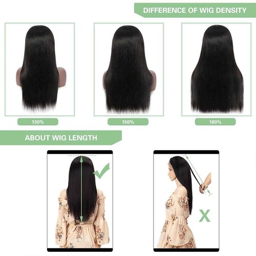Qunali Lace Front Wigs Human Hair 13x4 Straight Lace Front Wigs HD Transparent 200% Density Glueless Wigs For Black Women Pre Plucked With Baby Hair 20inch