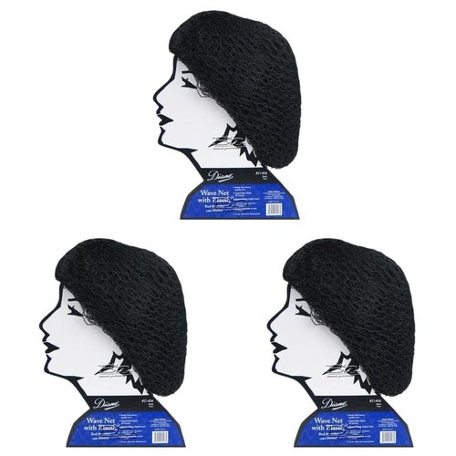 Diane D21406 Wave Net 24 Piece Head, Black (Pack of 3)