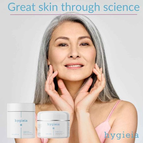 Hygieia + Eternal Youth Bundle - Crepey Skin Repair Cream 4 OZ & Full Body Moisturizing Cream 8 OZ - Revitalizes & Nourishes Dull, Dry & Textured Skin