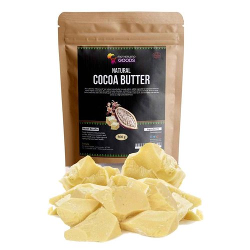Motherland Goods Natural Cocoa Butter Chunks – 5 lbs Unrefined Raw Body Butter – Perfect for DIY and Craft Projects – Organic Butter Keep Scars Away – Premium Raw Butter From Ghana, West Africa
