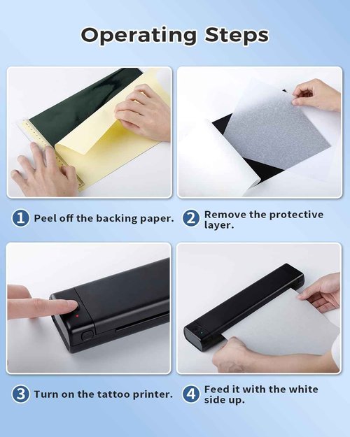 COLORWING M08F Tattoo Stencil Printer Bluetooth, Wireless Thermal Transfer Machine for Skin, Small A4 Paper (Black)