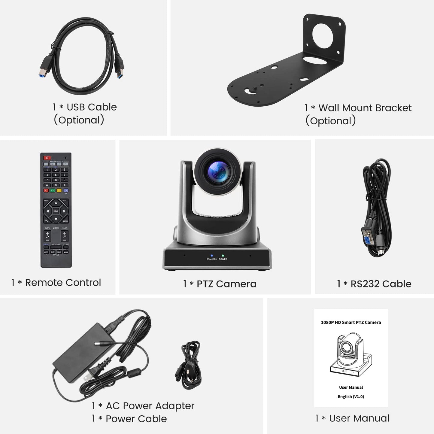 ADKIDO PTZ Camera, 30X SDI Camera Support Optical Zoom Video and POE with Network IP Live Streaming, Simultaneous 3G-SDI and USB Video Output, for Conferences, Church, Teaching