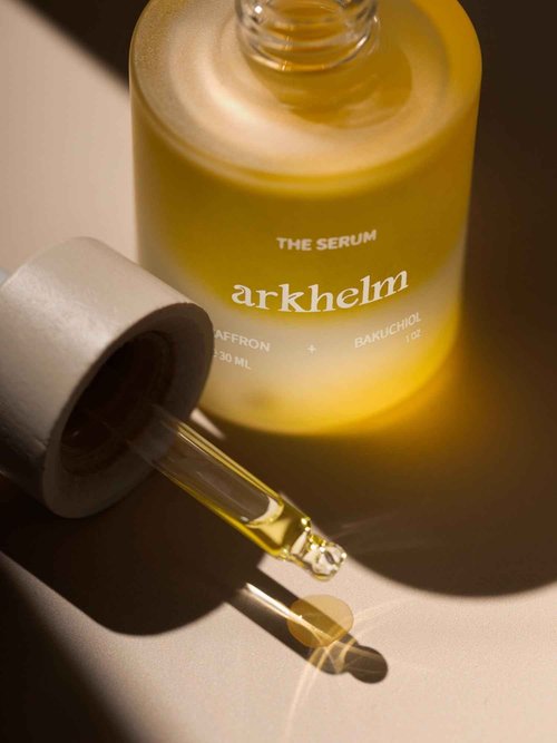 Arkhelm Bakuchiol and Saffron Face Serum - Cruelty-Free Organic Daily Facial Serum for Sensitive, Combination to Oily Skin - 30ML / 1 OZ. Vegan Calming Serum Facial for Brightening and Protection