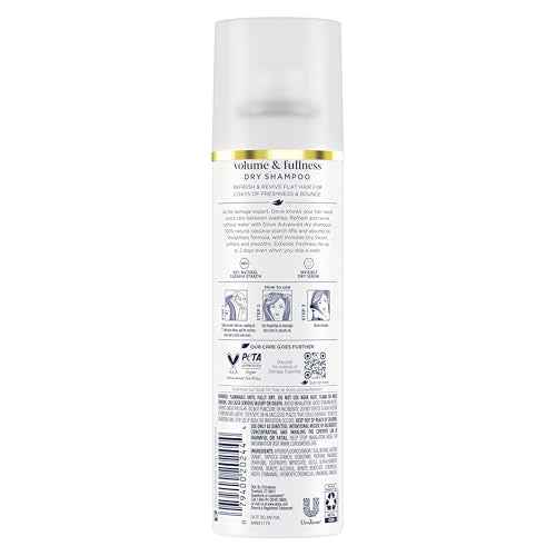 Dove Dry Shampoo Spray, Volume & Fullness, Absorbs Oil to Refresh Hair Without Washing, 5 oz (2-Pack)