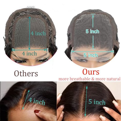 Odir Water Wave 5x5 Lace Closure Glueless Wigs Human Hair 26 Inch Reddish Brown 180% Density Brazilian Hair Wet and Wavy HD Lace Closure Wigs Curly Lace Front Wigs Pre Plucked with Baby Hair