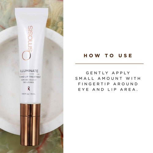 Osmosis ILLUMINATE Hydrating and Firming Eye & Lip Treatment with Niacinamide and Peptides for Aging, Dry, and Tired Skin, 0.43 fl oz