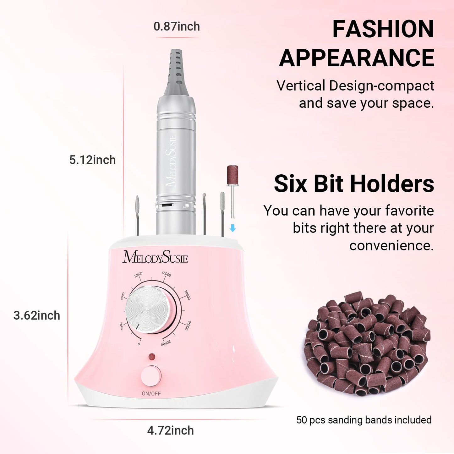MelodySusie 30000 RPM Professional Nail Drill Scarlet SC320I, Nail Dust Collector,Portable Vacuum Fan Dust Collector for Beginner