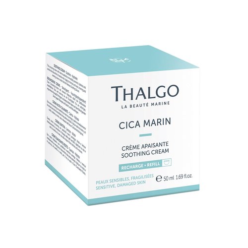 THALGO Soothing cream from the professional product line CICA Marin. Repairs, soothes and strengthens sensitive and weakened skin. Environmentally friendly refill capsule