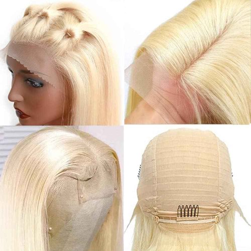 Royal Lady 613 Blonde Short Bob Wigs Human Hair 13x4 HD Lace Front Wigs for Women 150% Density Brazilian Virgin 613 Lace Front Human Hair Straight Bob Wigs Pre Plucked with Baby Hair 12 Inch