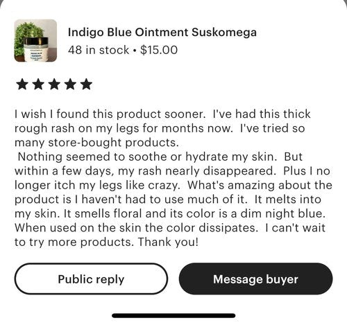 Indigo Blue Ointment 8oz, Psoriasis, Eczema, Diaper Rash, Suskomega