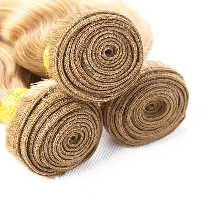 Giginger Bundles Human Hair P27/613 Blonde Deep Wave Human Hair Bundles 18 20 22 Inch Highlight Honey Blonde Unprocessed Quick Weave Soft Sewn In Hair Extensions for Black Women