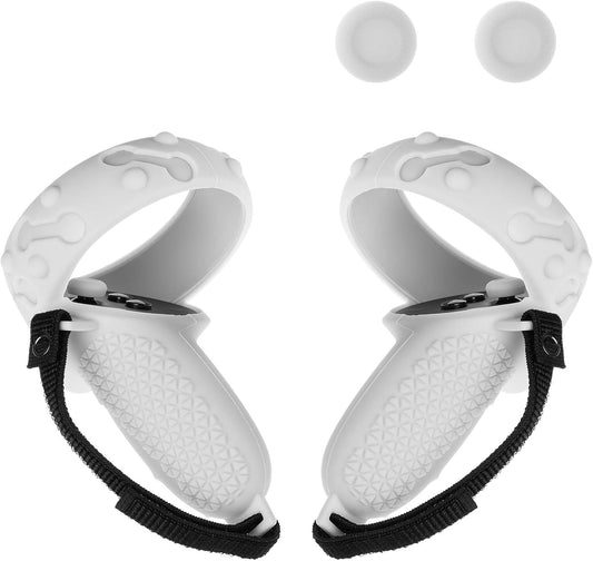 (1 Pair) Orzero Silicone Controller Cover Compatible for Quest 2, Anti-Throw Soft Protective VR Gaming Headset Handle - Black