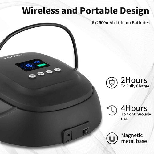 Kikugu Cordless UV LED Nail Lamp,126W Rechargeable Nail Dryer for Gel Nails,Fast Curing Lamp Manicure,Pedicure,Ideal for Nail Salon(Black)