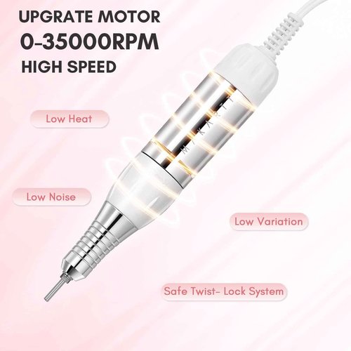 Makartt Nail Drill Professional 35000RPM Electric Nail File Machine, Genesie Nail Efile Bundle with Nail Drill Bits Sanding Bands for Nail Drill #80#150#240 Grits 300Pcs Nail File Sanding Bands