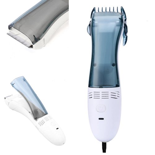 VSTSERIES Vacuum Beard Trimmer for Man,Auto Suction Whisker Mustache Style Clipper,Electric Facial Stubble Haircut Kit,Face Grooming Shaver,Corded Use 12V Powerful Dual Motor,Removable Hair Chamber