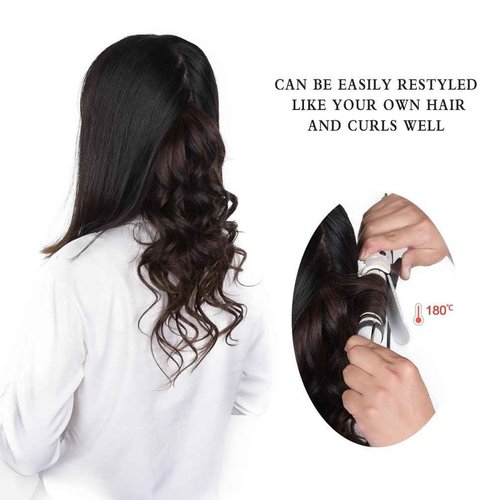 16 Inch Clip-in Hair Extensions Remy Human Hair for Women - Soft Handmade Real Human Hair Clip in Extensions, Straight, Thick, 125g 7pcs Dark Brown #2 Color